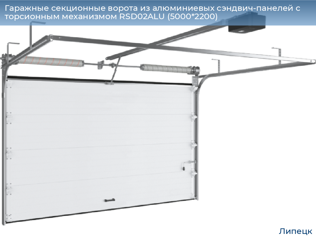 Гаражные секционные ворота из алюминиевых сэндвич-панелей с торсионным механизмом RSD02ALU (5000*2200), lipetsk.doorhan.ru