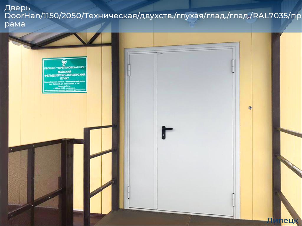 Дверь DoorHan/1150/2050/Техническая/двухств./глухая/глад./глад./RAL7035/прав./угл. рама, lipetsk.doorhan.ru